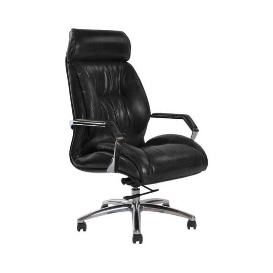  GM High Back Adjustable Leather Office Chair - Black